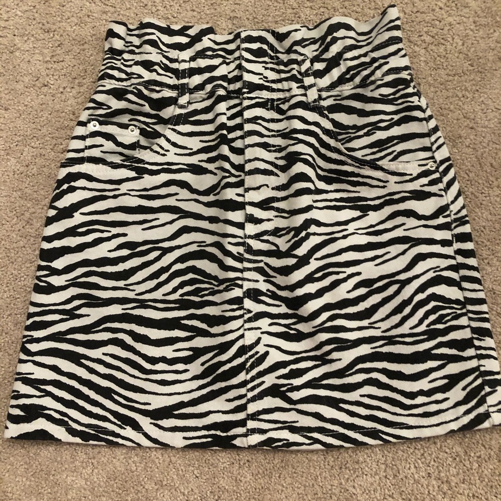 Zara zebra denim skirt